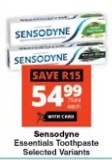 Checkers Sensodyne Essentials Toothpaste offer