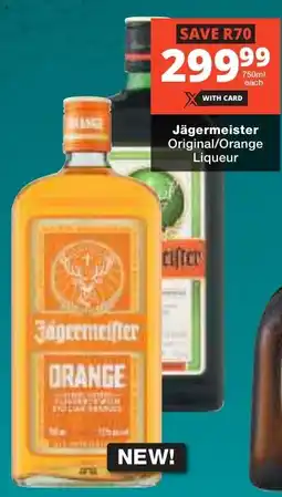 Checkers Liquor Shop Jägermeister Original/ Orange Liqueur offer