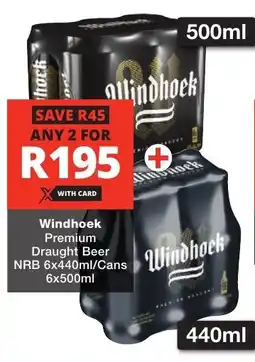 Checkers Liquor Shop Windhoek Premium Draught Beer NRB/ Cans offer