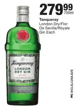 Checkers Liquor Shop Tanqueray London Dry/ Flor De Sevilla/ Royale Gin offer