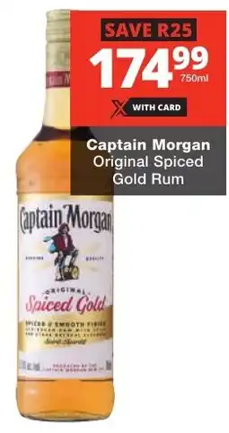 Checkers Liquor Shop Captain Morgan Original Spiced Gold Rum offer
