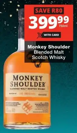 Checkers Liquor Shop Monkey Shoulder Blended Malt Scotch Whisky offer