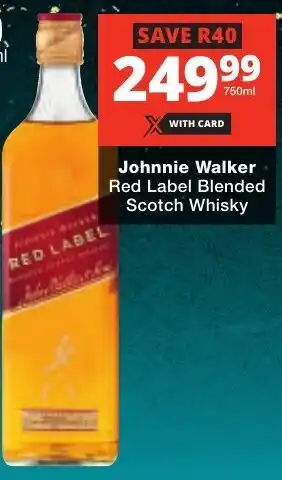 Checkers Liquor Shop Johnnie Walker Red Label Blended Scotch Whisky offer