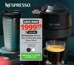 Checkers Nespresso Vertuo Pop Coffee Machine Value Pack offer