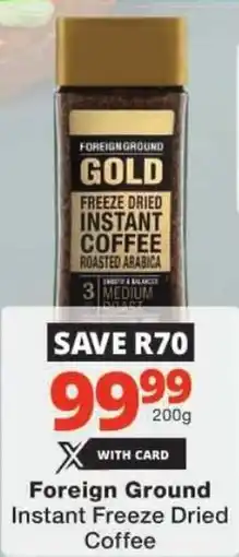 Checkers Foreign Ground Instant Freeze Dried Coffee offer