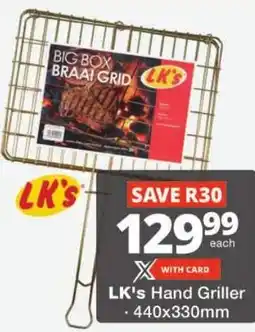 Checkers LK's Hand Griller offer