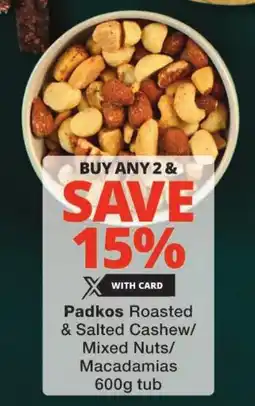 Checkers Padkos Roasted & Salted Cashew/ Mixed Nuts/ Macadamias offer