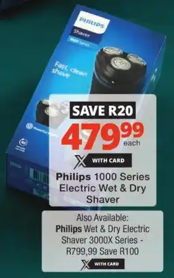 Checkers Philips 1000 Series Electric Wet & Dry Shaver offer