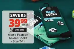 Checkers Men's Fashion Anklet Socks offer