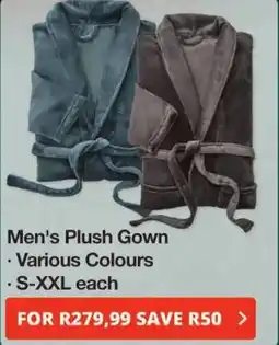 Checkers Men's Plush Gown offer