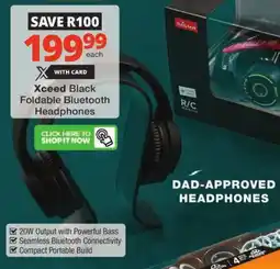 Checkers Xceed Black Foldable Bluetooth Headphones offer