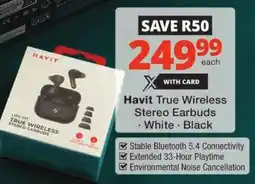Checkers Havit True Wireless Stereo Earbuds offer