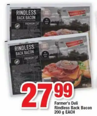 OK Foods Farmer's Deli Rindless Back Bacon 200g offer