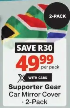 Checkers Supporter Gear Car Mirror Cover offer