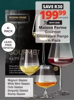 Checkers Maison Forine Gourmet Glassware Range offer