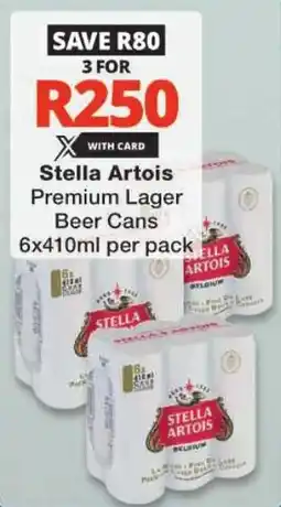 Checkers Stella Artois Premium Lager Beer Cans offer