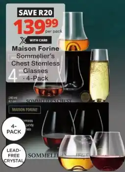 Checkers Maison Forine Sommelier's Chest Stemless Glasses offer