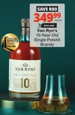 Checkers Van Ryn's 10-Year-Old Single Potstill Brandy offer