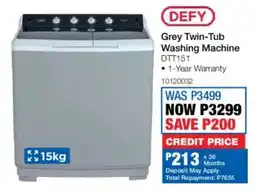 OK Furniture Defy Grey Twin-Tub Washing Machine offer