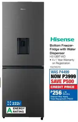 OK Furniture Hisense Bottom Freezer-Fridge with Water Dispenser offer