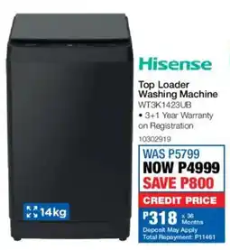 OK Furniture Hisense Top Loader Washing Machine offer