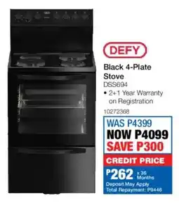 OK Furniture Defy Black 4-Plate Stove offer