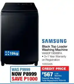 OK Furniture Samsung Black Top Loader Washing Machine offer