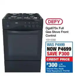 OK Furniture Defy Dgs670x Full Gas Stove Front Control offer