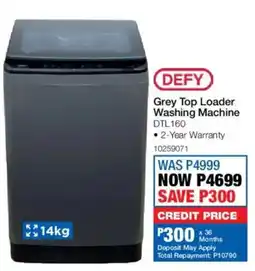 OK Furniture Defy Grey Top Loader Washing Machine offer