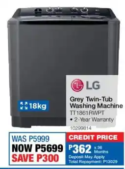 OK Furniture LG Grey Twin-Tub Washing Machine offer