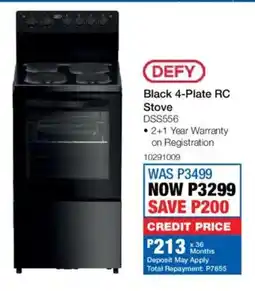 OK Furniture Defy Black 4-Plate RC Stove offer
