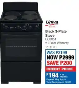 OK Furniture Univa Black 3-Plate Stove offer