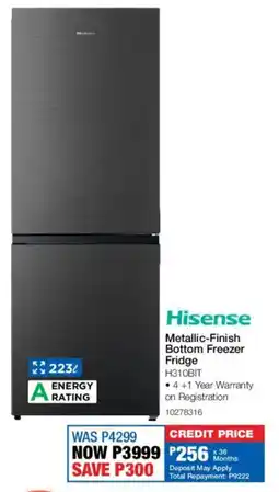 OK Furniture Hisense Metallic-Finish Bottom Freezer Fridge offer