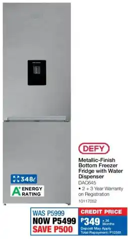 OK Furniture Defy Metallic-Finish Bottom Freezer Fridge with Water Dispenser offer