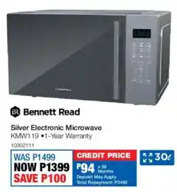 OK Furniture Bennett Read Silver Electronic Microwave offer