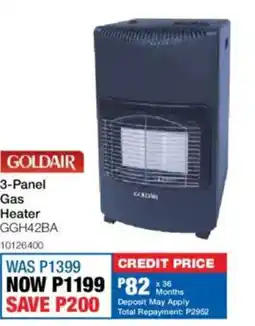 OK Furniture Goldair 3-Panel Gas Heater offer