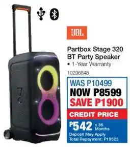 OK Furniture JBL Partbox Stage 320 BT Party Speaker offer