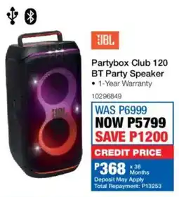 OK Furniture JBL Partybox Club 120 BT Party Speaker offer