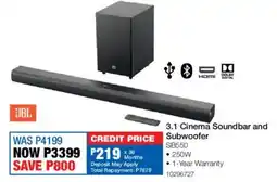 OK Furniture JBL 3.1 Cinema Soundbar and Subwoofer offer