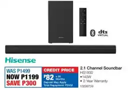 OK Furniture Hisense 2.1 Channel Soundbar offer
