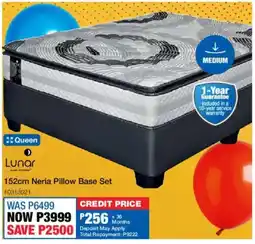 OK Furniture Lunar 152cm Neria Pillow Base Set offer