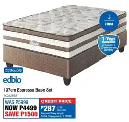 OK Furniture Edblo 137cm Espresso Base Set offer