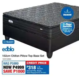 OK Furniture Edblo 152cm Chillon Pillow Top Base Set offer