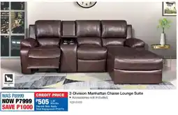 OK Furniture 2-Division Manhattan Chaise Lounge Suite offer