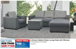 OK Furniture 2-Division Natalia Chaise Lounge Suite with Ottoman offer