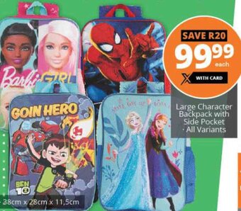 Large Character Backpack with Side Pocket