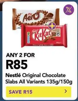 Shoprite Nestlé Original Chocolate Slabs All Variants 135g/150g offer