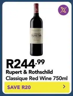 Shoprite RUPERT & ROTHSCHILD CLASSIQUE RED WINE 750ml offer