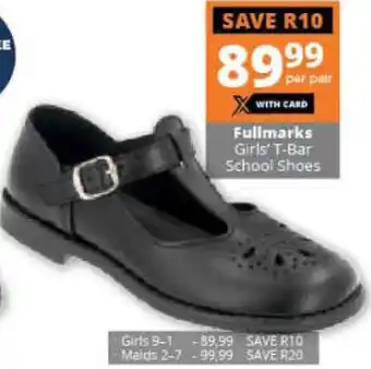 Fullmarks Girls' T-Bar School Shoes