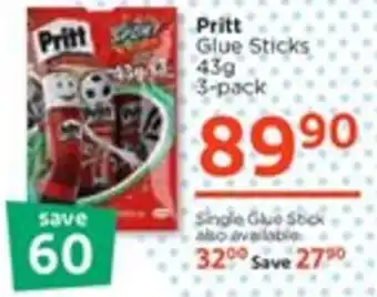 CNA Pritt Glue Sticks 43g 3-Pack offer
